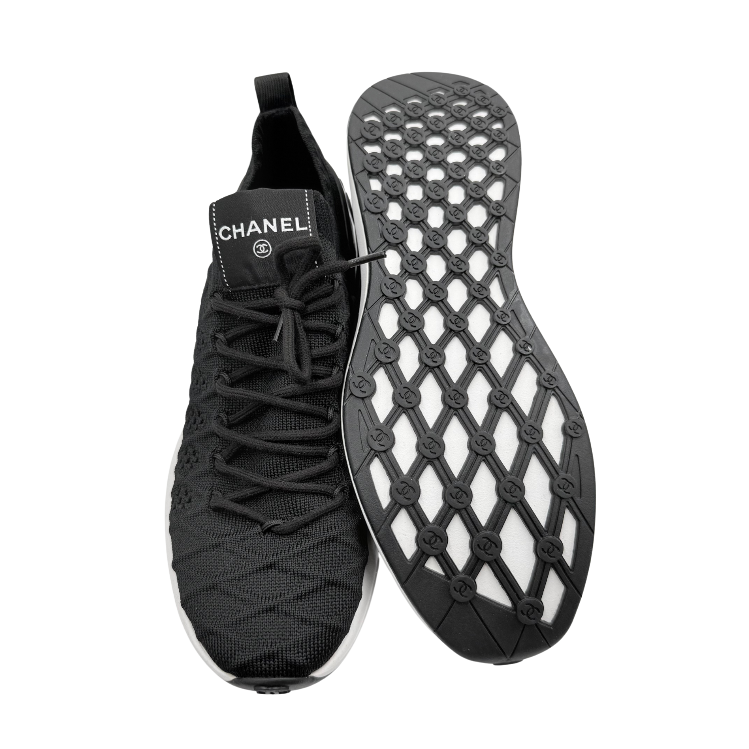 Chanel CC Slip On Low Top Sneakers Black