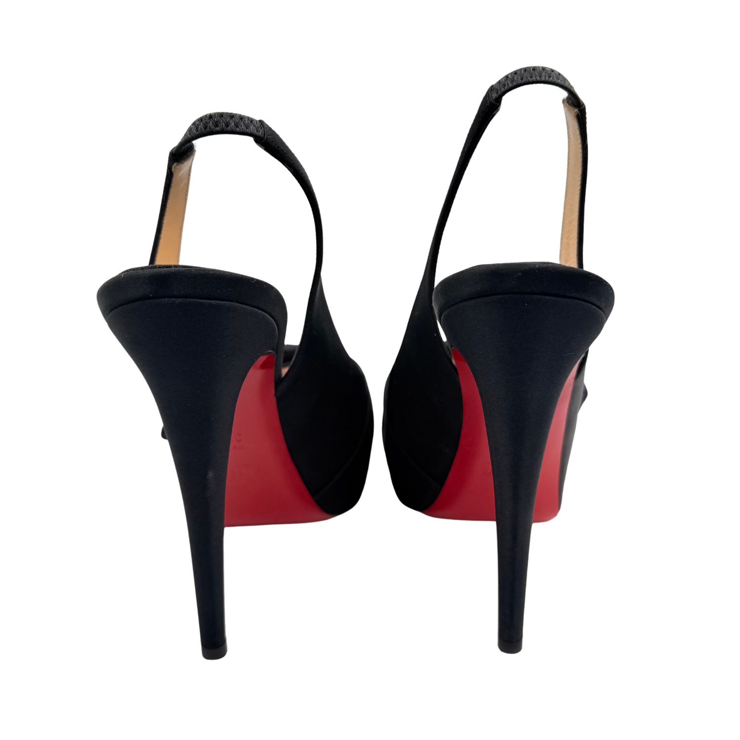 Christian Louboutin Satin Vendome Sling 120mm Platform Heel Black