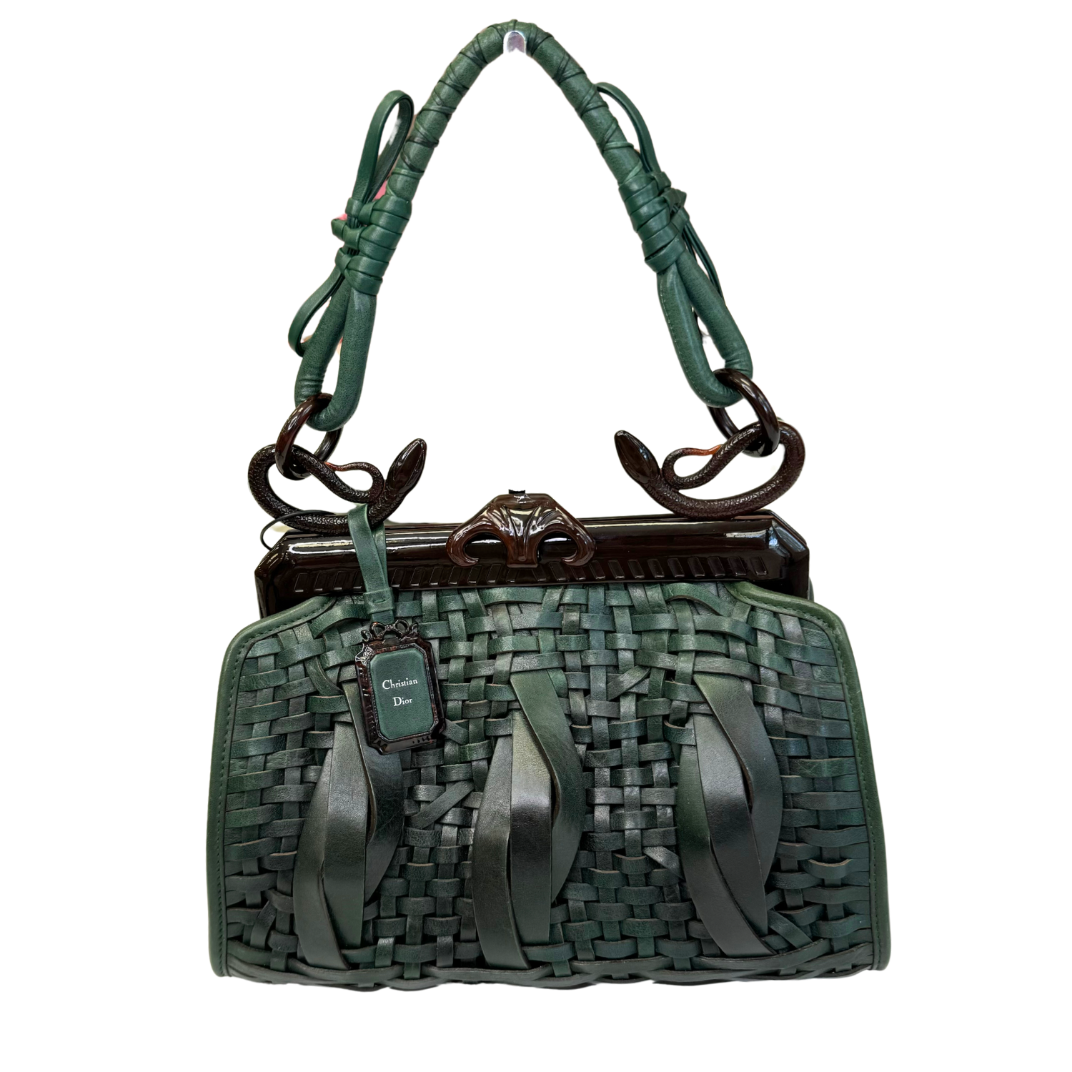 Christian Dior Green Samourai 1947 Limited Edition Frame Bag