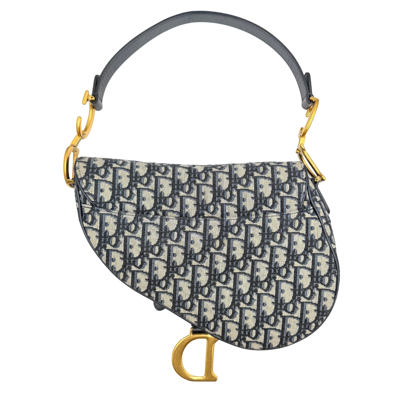 Christian Dior Saddle Bag Blue Dior Oblique Jacquard Canvas