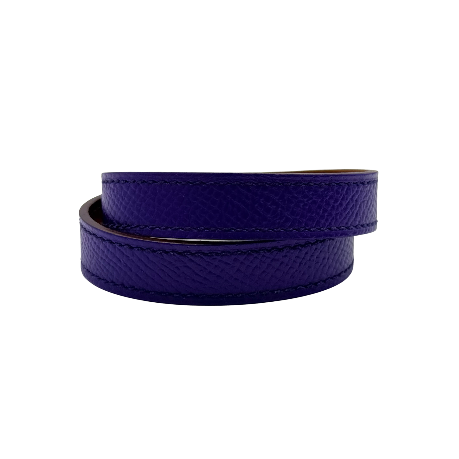 Hermès Small Kelly Double Tour Leather Wrap Bracelet Purple