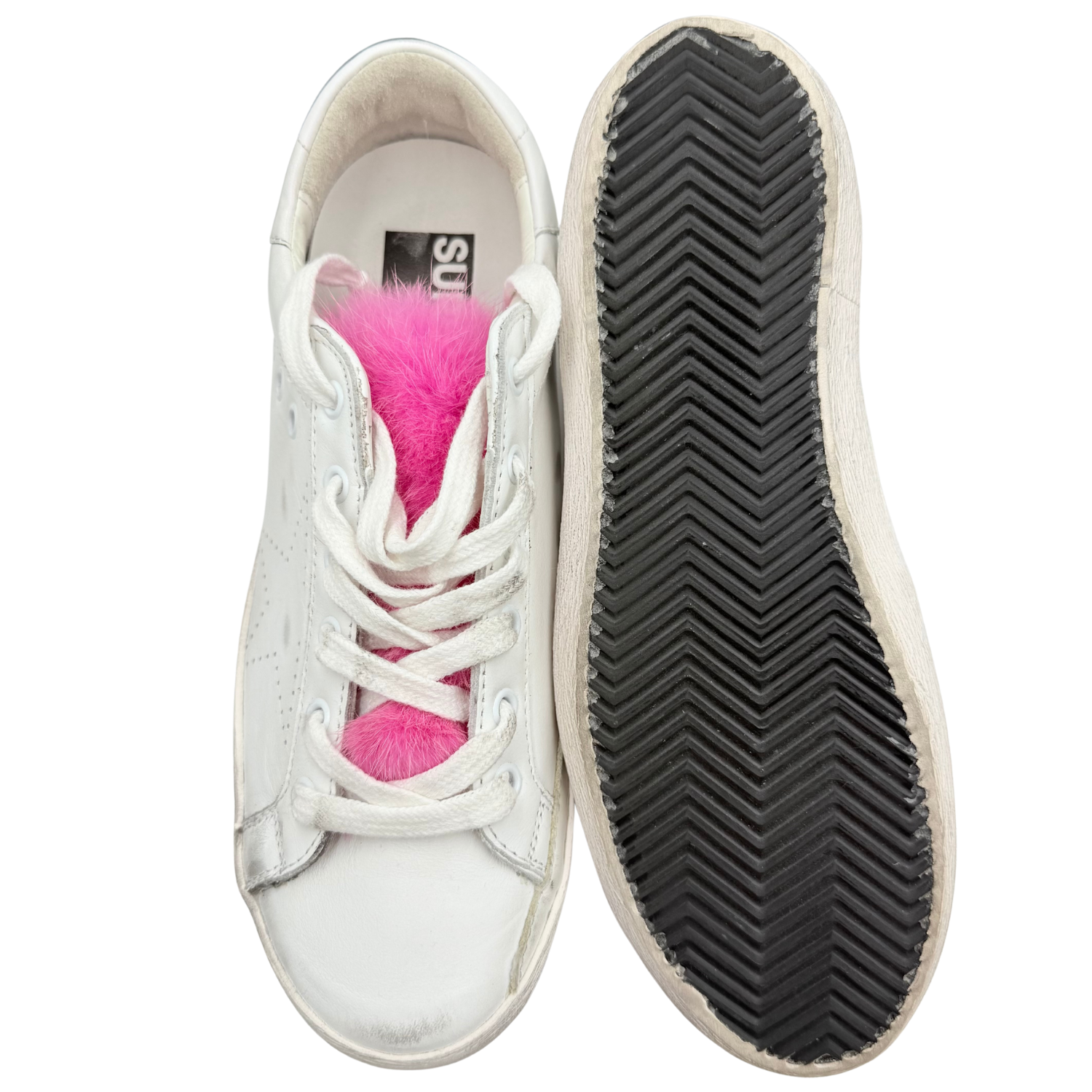 Golden Goose Super Star Fuchsia Shearling Sneakers