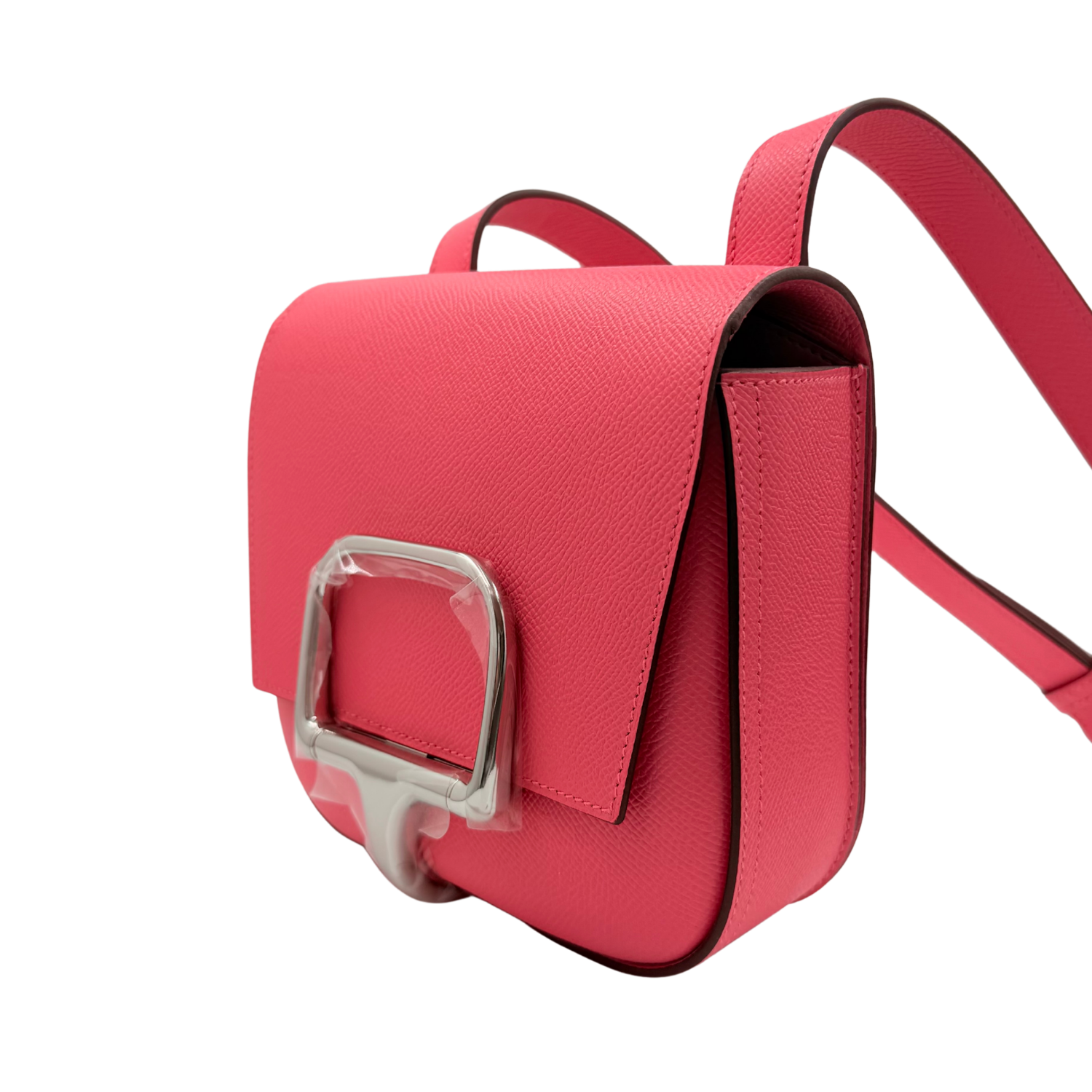 Hermès Mini Della Cavalleria Epsom Leather with Palladium Hardware Rose Azalee