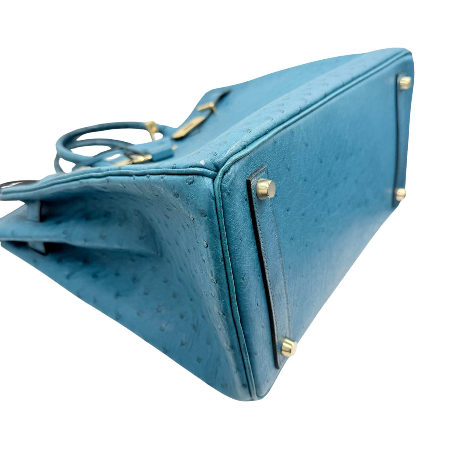 Hermès Ostrich Hac Birkin 32 A Bleu Roi