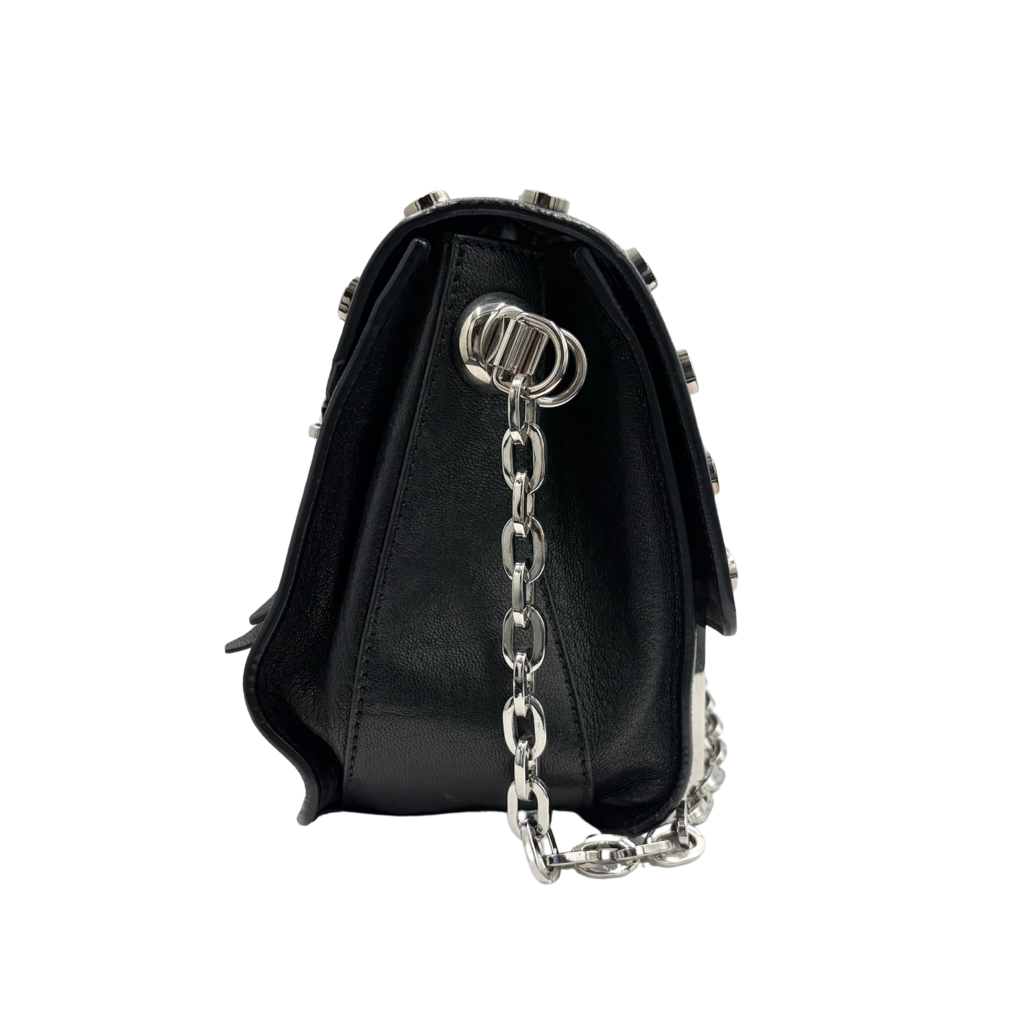 Versace Studded Stardust Flap Bag Black