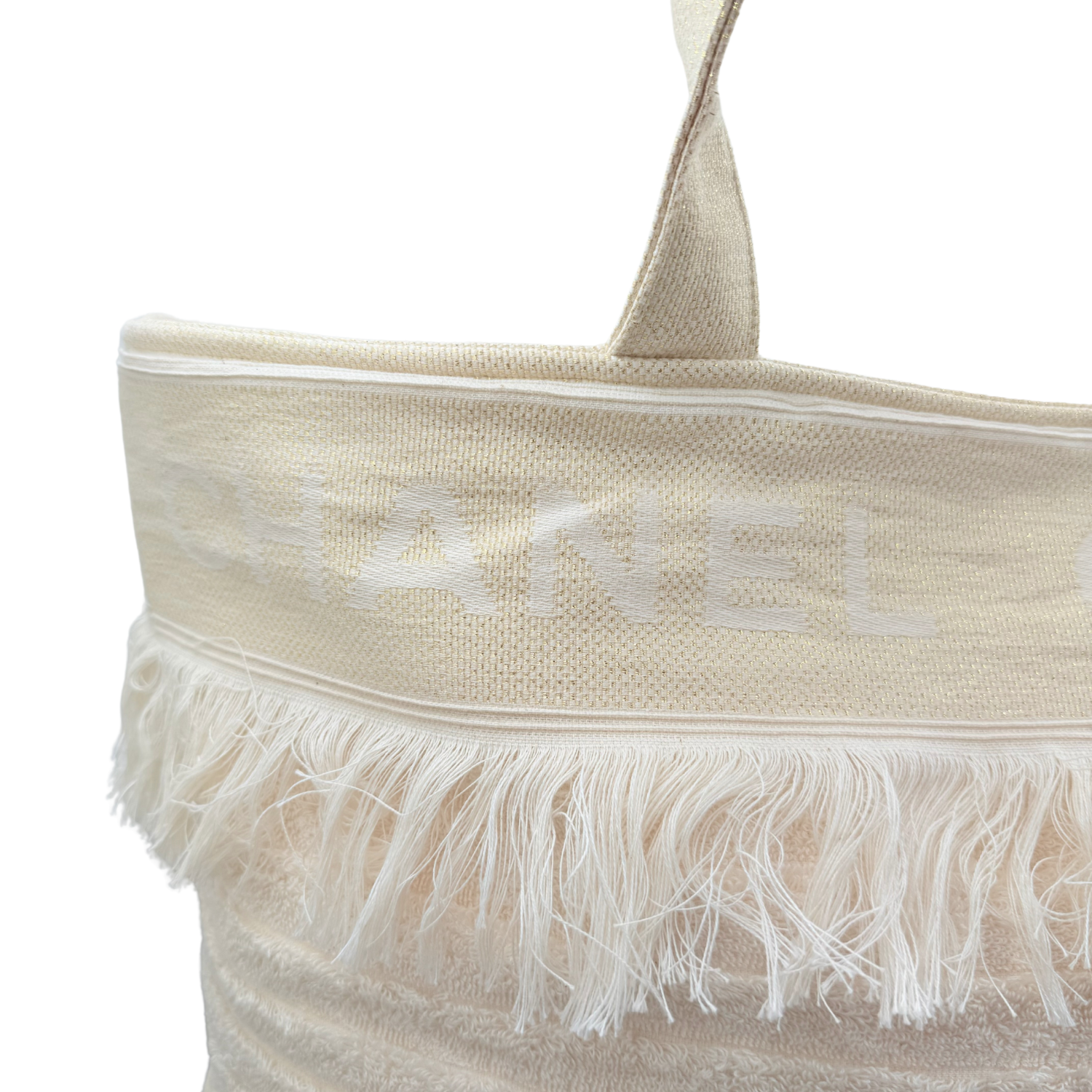 Chanel Ivory Terry Cloth Tote Beachwear Set