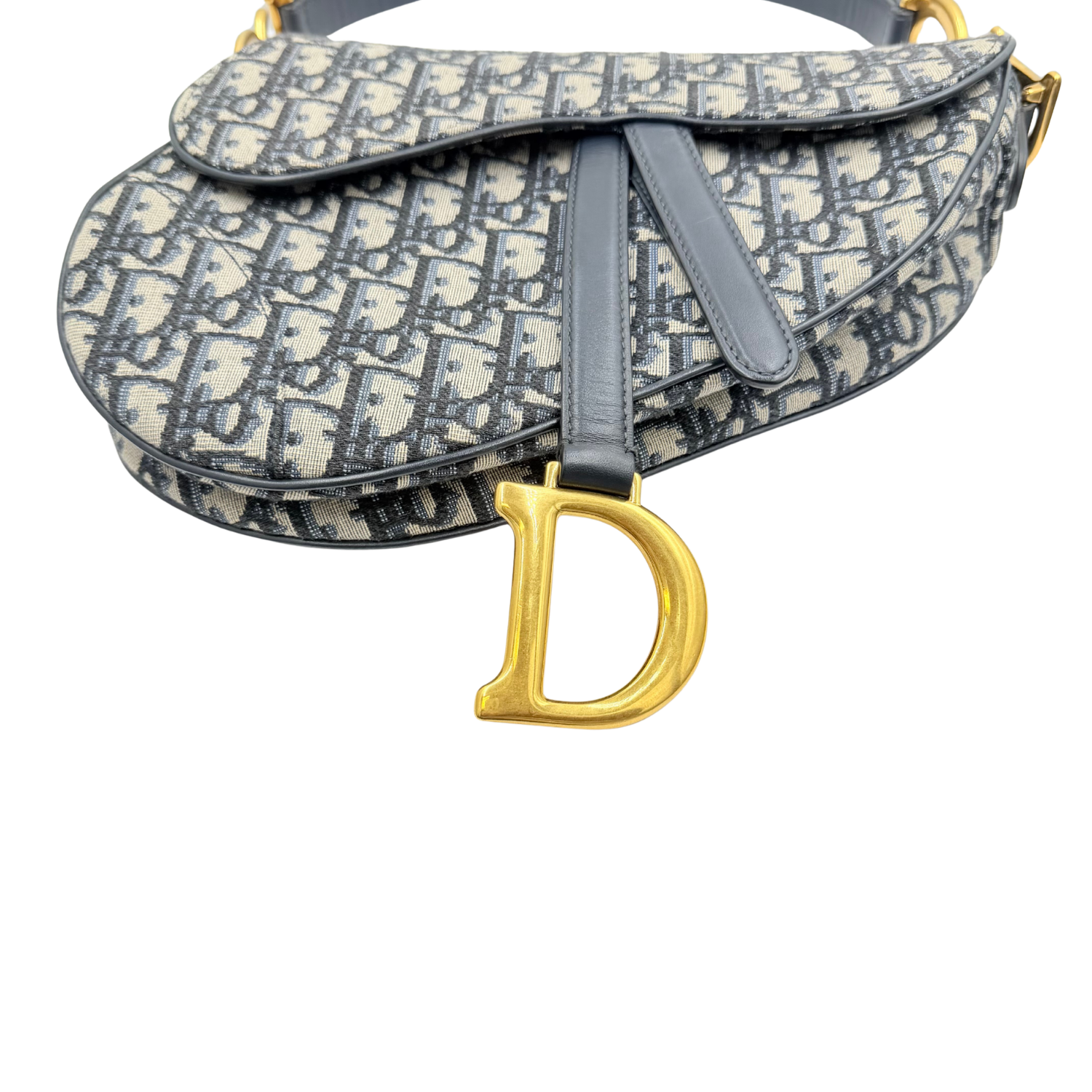 Christian Dior Saddle Bag Blue Dior Oblique Jacquard Canvas