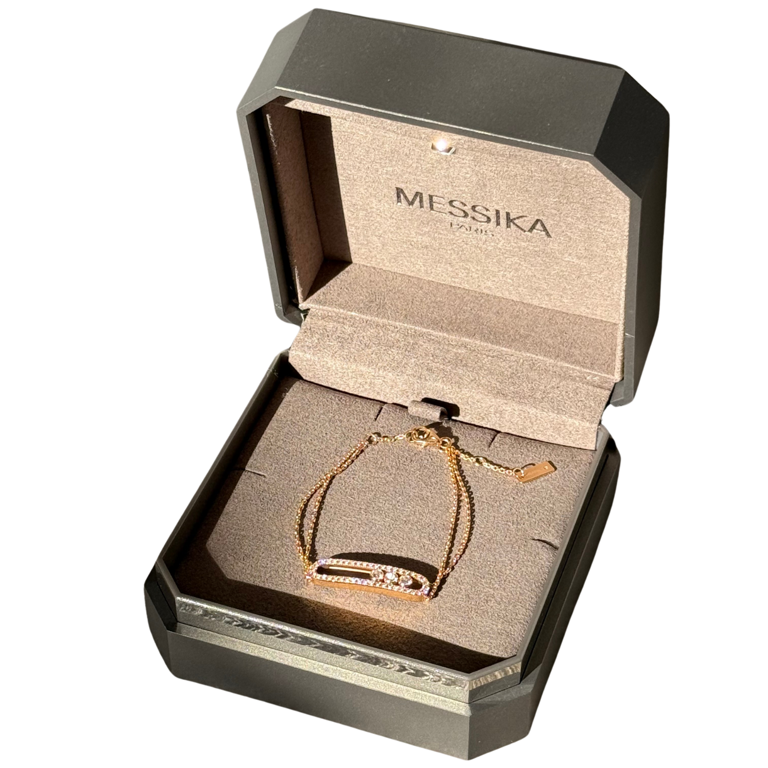 Messika Move Classique Diamond Pavé Pink Gold Bracelet