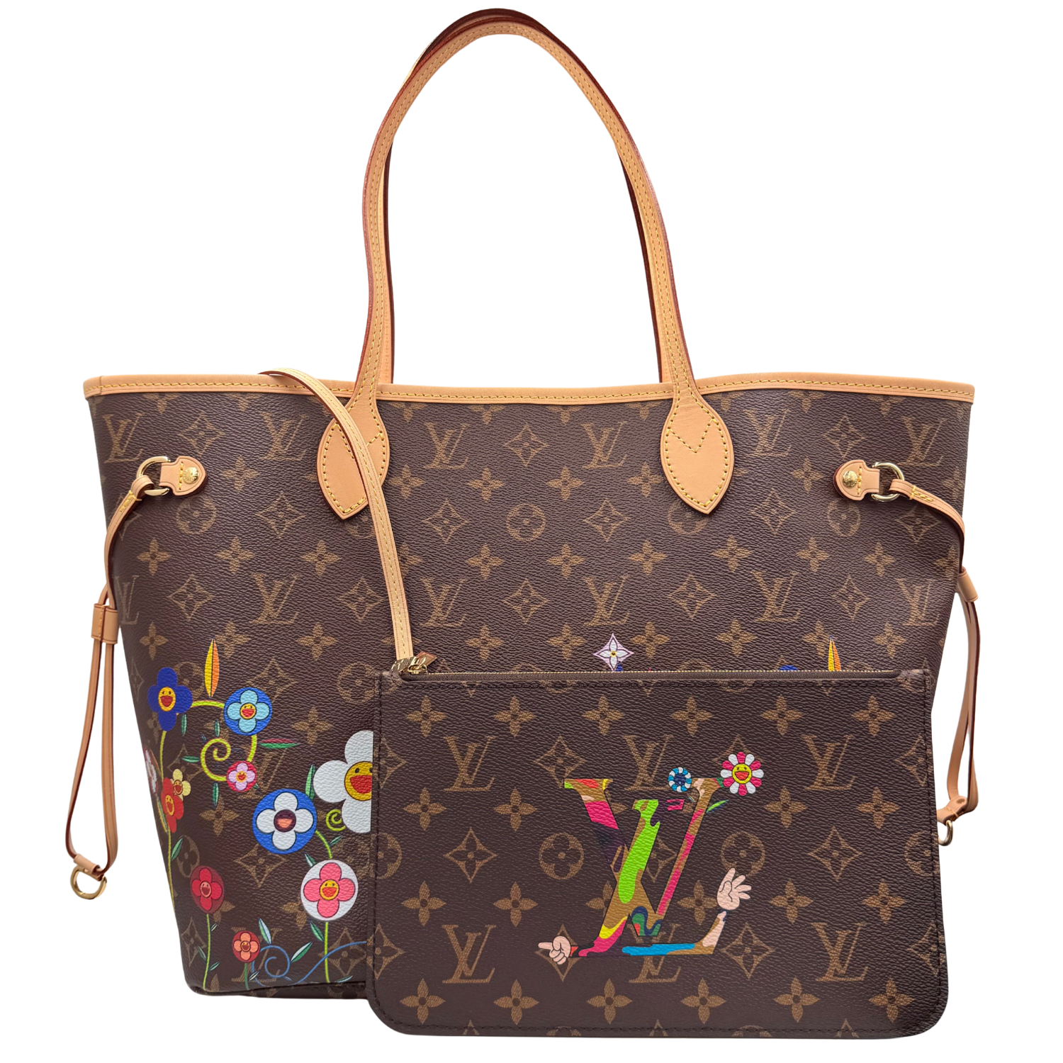Louis Vuitton LV X Takashi Murakami Monogram Flowers Neverfull MM