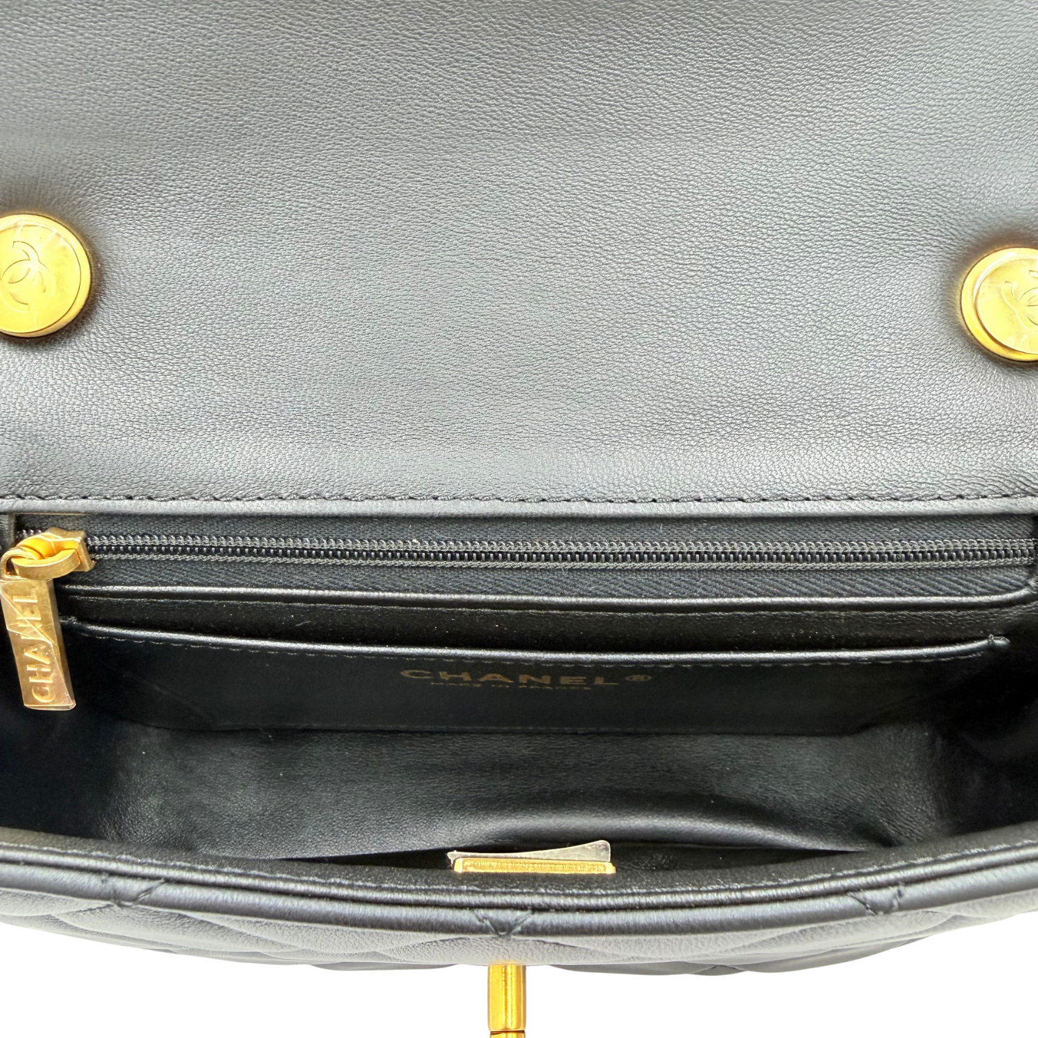 Chanel Mini Classic Flap with Pearled Chain Black