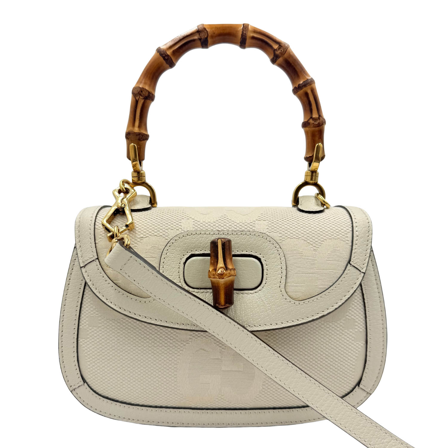Gucci Small Bamboo 1947 Bag Cream