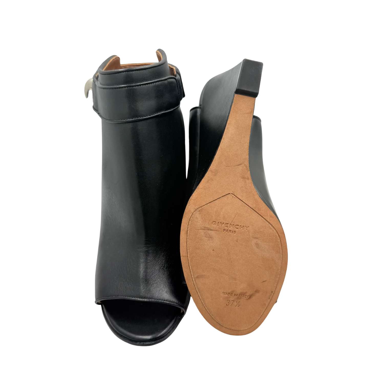 Givenchy Leather Wedge Sandals Black