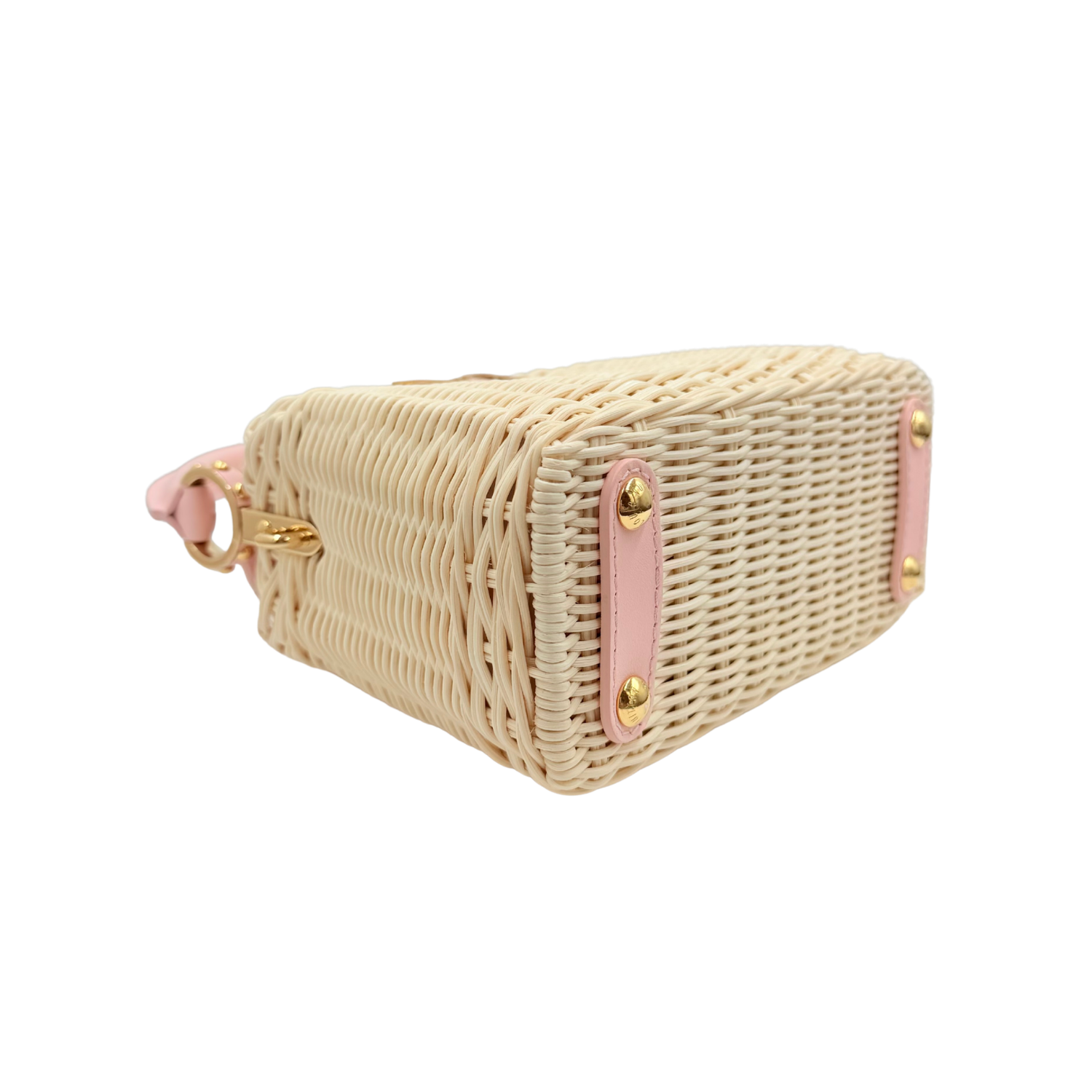 Louis Vuitton Mini Capucine Rattan and Denim Pink