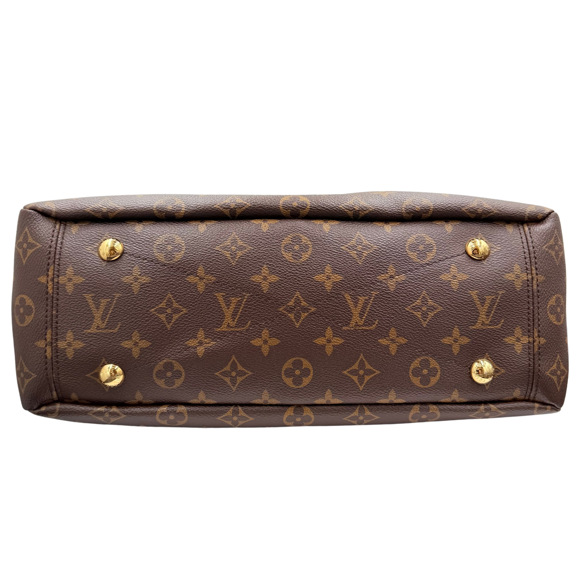 Louis Vuitton Pallas MM Monogram canvas base with four gold-tone feet